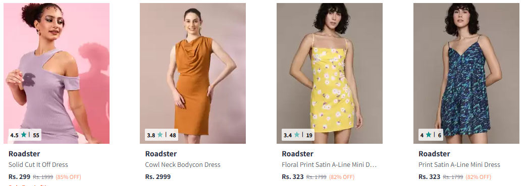 Image of Roadster Women's Solid Dress Starting at ₹299