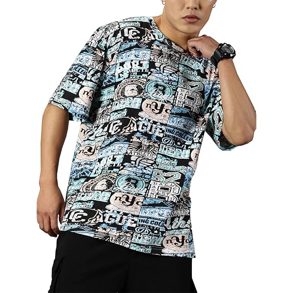 Image of RodZen Cotton Round Neck Half Sleeve Oversized T-Shirt