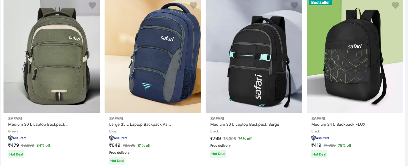 Image of SAFARI Laptop Backpacks Minimum 70% Discount