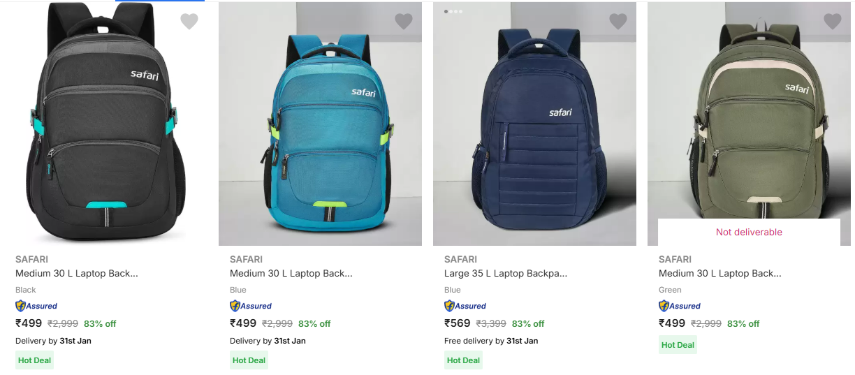 Image of SAFARI Medium 30 L Laptop Backpack Starting Price @ ₹499