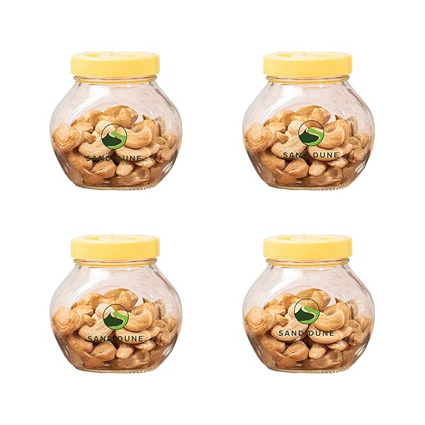 Image of SAND DUNE Set of 4, 200 ml Each Storage Glass Jar