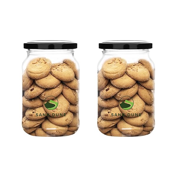 Image of SAND DUNE Storage Glass Jar Set (750 ml, Pack of 2)