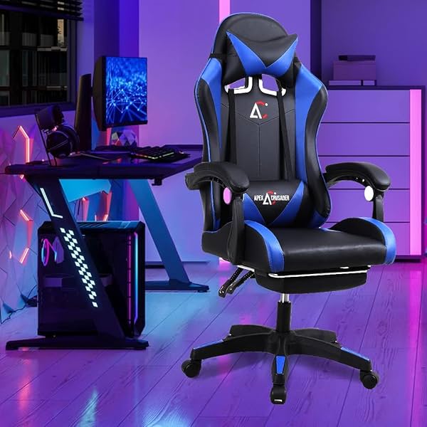 Image of SAVYA HOME Apex Crusader Gaming Chair with Adjustable Headrest & Lumbar Support, 135° Recliner