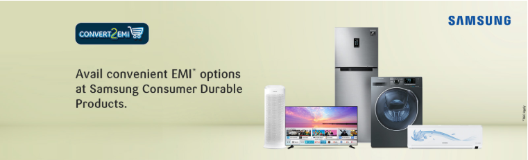 Image of SBI Credit Card Offer: Avail convenient EMI options at Samsung Consumer Durable Products