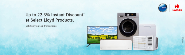 Image of SBI Credit Card Offer: Get Up to 22.5% instant discount at select Llyod Products