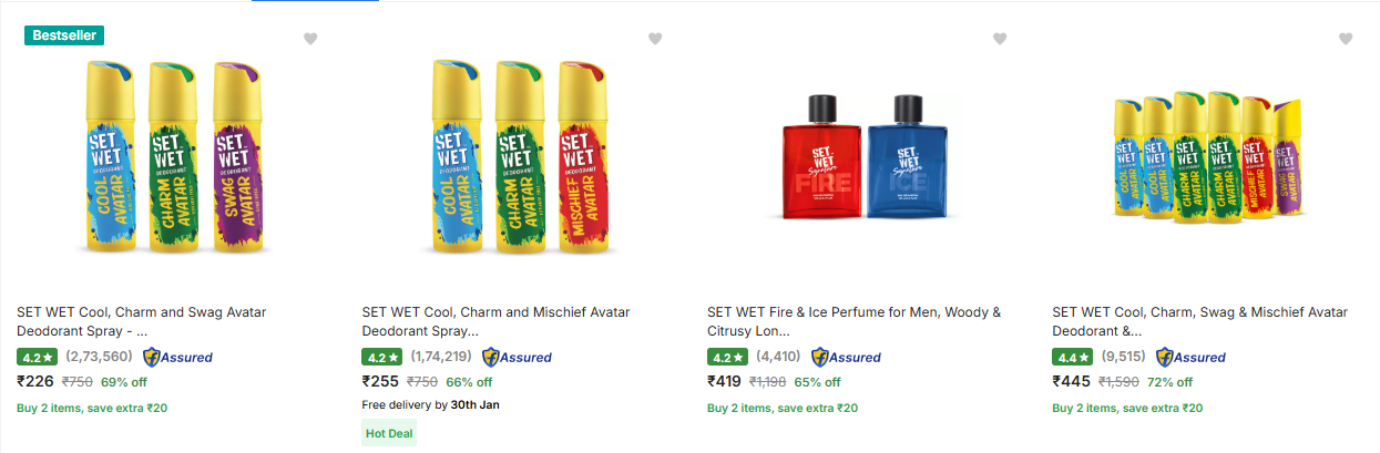 Image of SET WET Deodorant Spray Perfume & Perfume spray Starting at ₹226