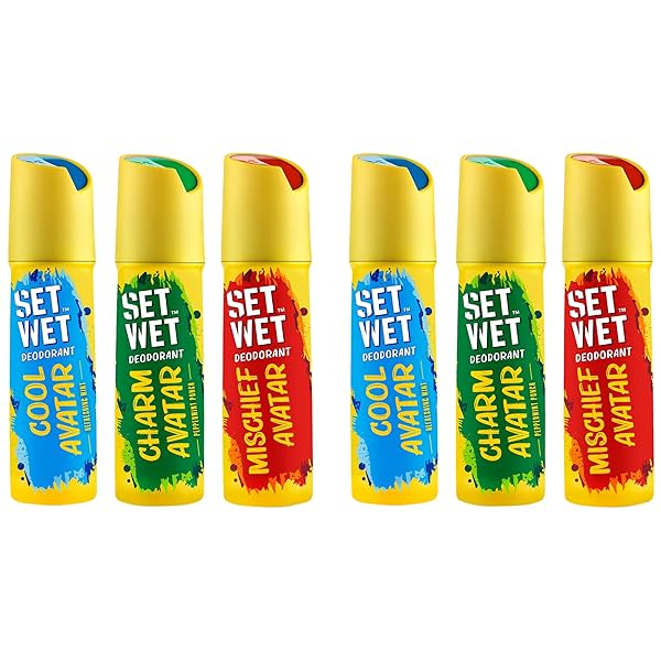 Image of SET WET Men's Deodorant Spray 150ml (Pack of 6)