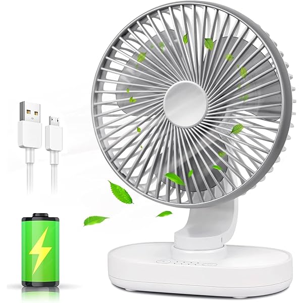 Image of SHAYONAM 3600mAh Rechargeable Desk Fan