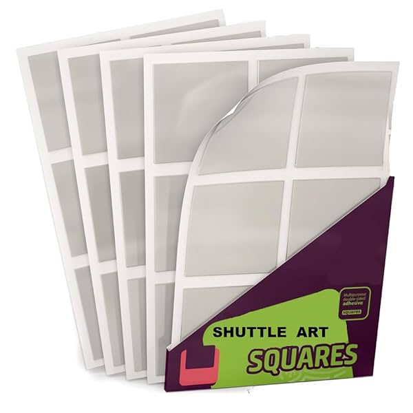 Image of SHUTTLE ART Double Sided Mounting Tape Squares 8 Clear