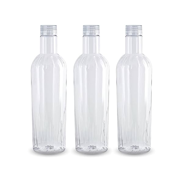 Image of SKY Crown Unbreakable PET Fridge Water Bottle,Set Of 3,1000 ml,Clear
