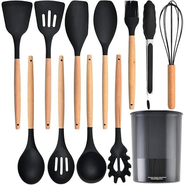 Image of SKYTONE 12-Piece Silicone Kitchen Cooking Utensils Set