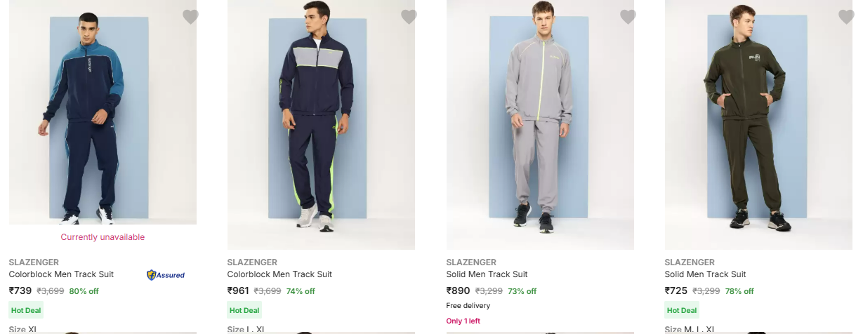 Image of SLAZENGER Men Track Suit Minimum 80% Discount