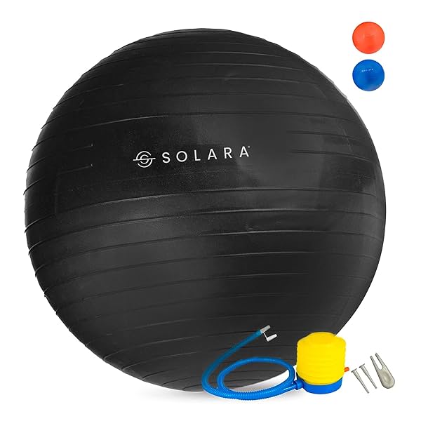 Image of SOLARA Men & Women PVC Gym Ball for Exercise & Yoga W Pump,