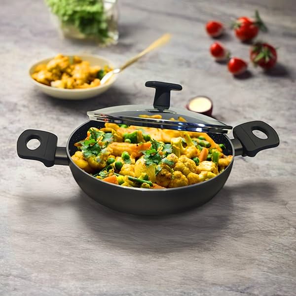 Image of SOLARA Non Stick Kadai with Lid 24cm