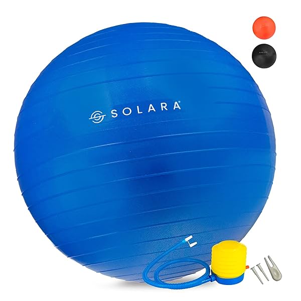 Image of SOLARA PVC Gym Ball with Pump, 65cm Anti-Burst Stability Ball