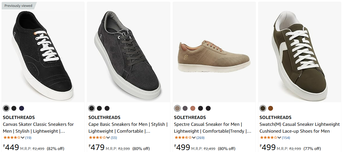 Image of SOLETHREADS Casual Sneakers for Men Starting at ₹449