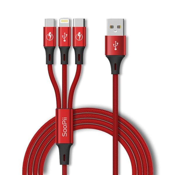 Image of SOOPII 3 in 1 Multi USB Charging Data Cable for Car.