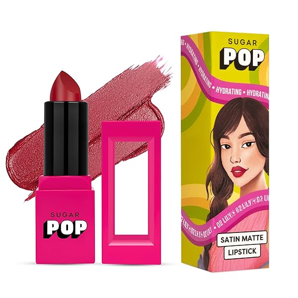 Image of SUGAR POP Satin Matte Lipstick 02 Lily - 3 gms 