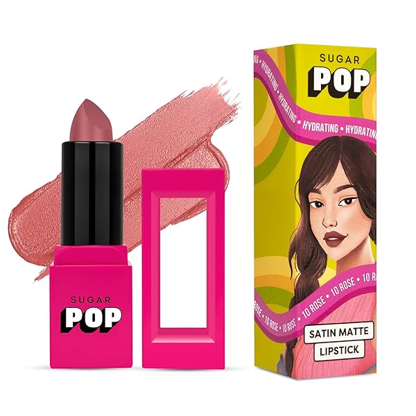 Image of SUGAR POP Satin Matte Lipstick - 10 Rose 3 gm 