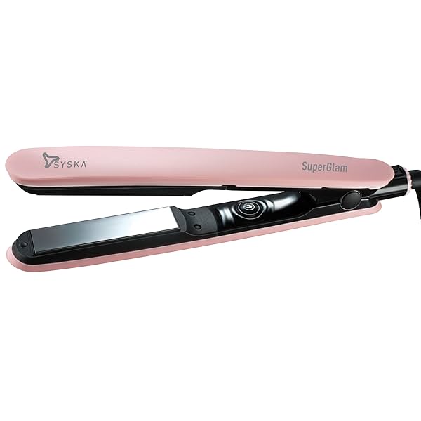 Image of SYSKA HS1050 Hair Straightener with Titanium Plates (Pink)