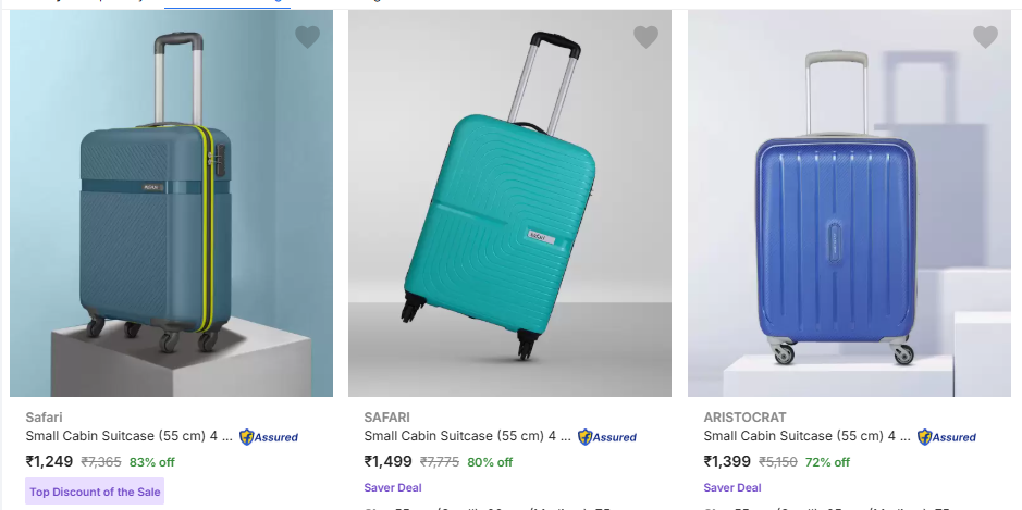 Image of Safari Brand S size (55 cm) Suitcases @ Up to 83% Discount