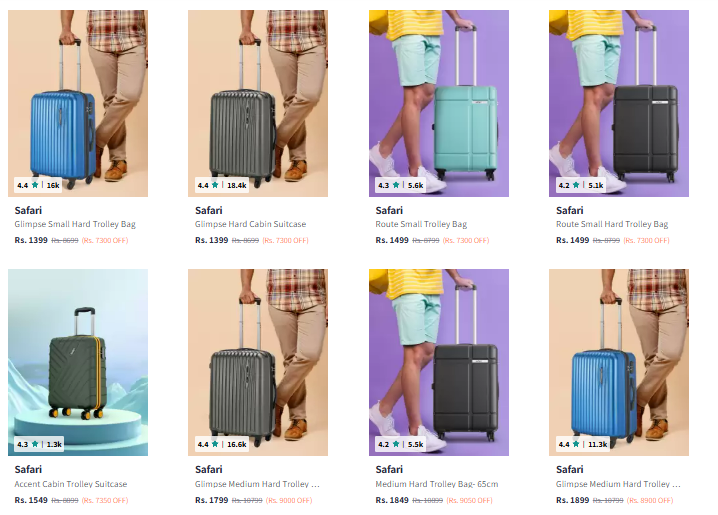 Image of Safari Luggage Bags with a Minimum 80% Discount