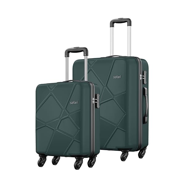 Image of Safari Pentagon Cabin & Checkin Trolley Bags Set of 2 4 Wheels 