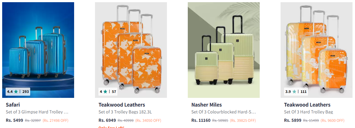 Image of Safari Set of 3 Trolley Starting at ₹5499 + Extra ₹500 Discount with Coupon Code