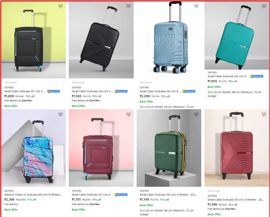 Image of Safari Suitcases Minimum 70% Discount