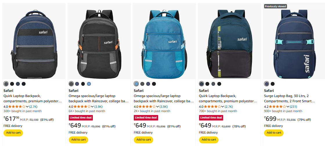 Image of Safari Surge Laptop Bag up to 81% Discount