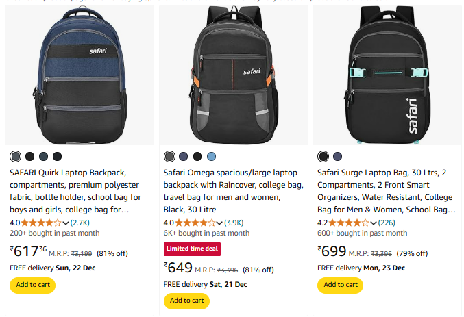 Image of Safari bags up to 81% Discount