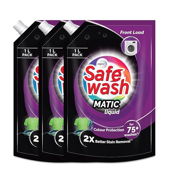 Image of Safewash Matic Front Load Liquid Detergent 1L Pack of 3