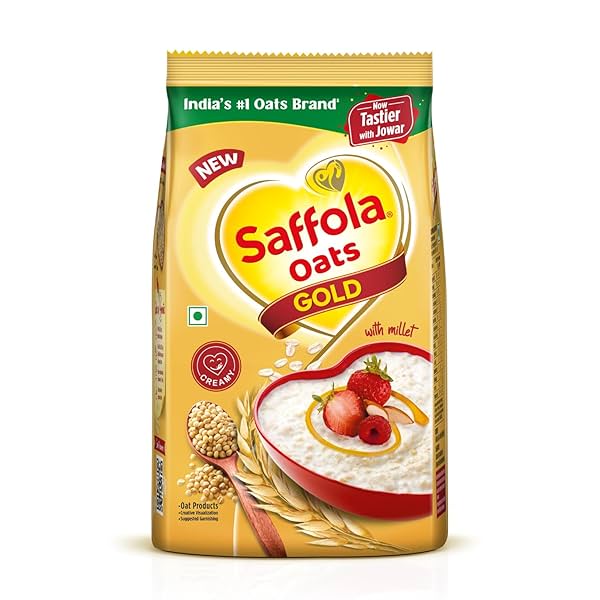 Image of Saffola Oats Gold, Rolled Oats with Jowar Millet |.