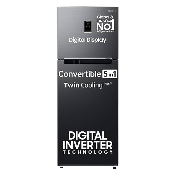 Image of Samsung 385 L, 2 Star, Convertible 5-in-1 Digital Inverter, with Display Frost Free Double Door Refrigerator