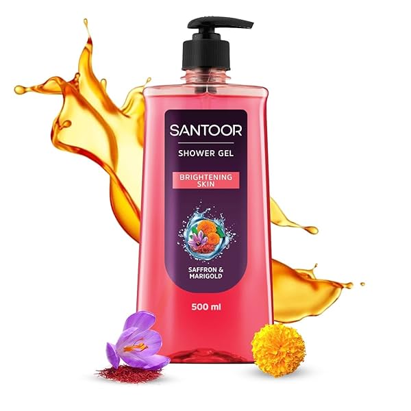 Image of Santoor Brightening Shower Gel With Natural Saffron & Marigold Extracts For Men & Women