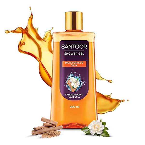 Image of Santoor Moisturizing Shower Gel With Natural Sandalwood & Gardenia Extracts| For Men & Women| 