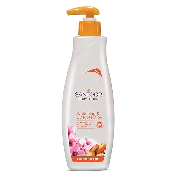 Image of Santoor Perfumed Body Lotion with Sandalwood & Sakura Extracts for Skin Whitening 