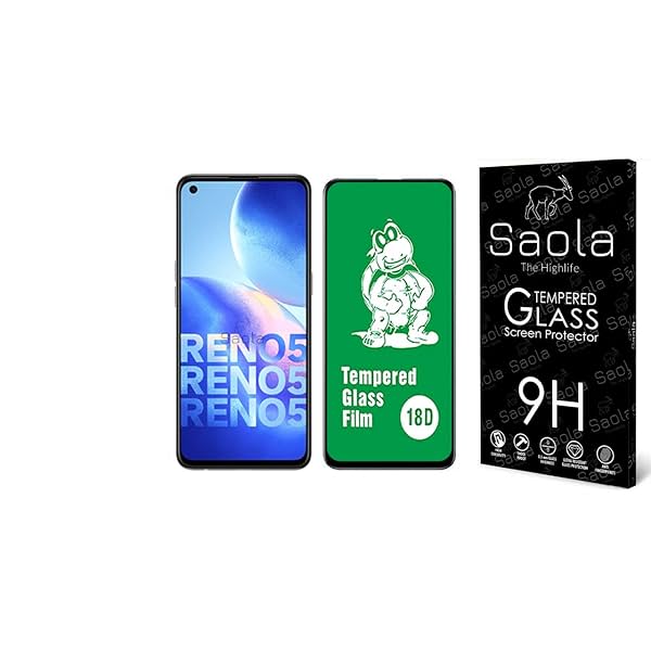 Image of Saola 18D Tempered Glass With Inbuilt AirBag Borders For Oppo Reno 5