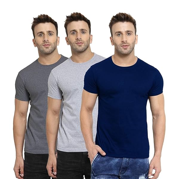 Image of Scott International Men's Regular Fit T-Shirt - Cotton Blend, Half Sleeve, Round Neck