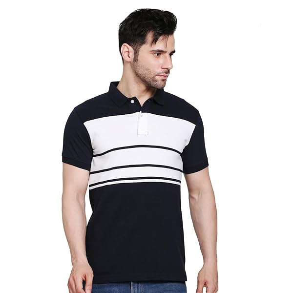 Image of Scott International Men's Rich Cotton Regular Fit Striper Polo T-Shirt