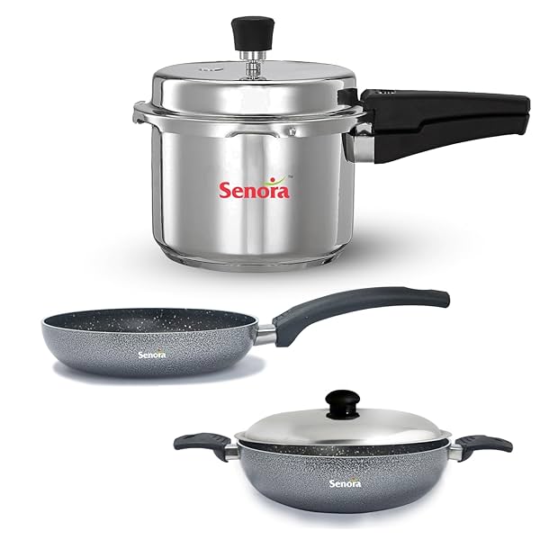 Image of Senora Pressure Cooker Nonstick Induction Base Hammerton Cookware Set Combo 