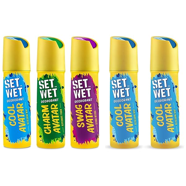 Image of Set Wet Deodorant & Body Spray Perfume For Men, 150 ml (Pack of 5)