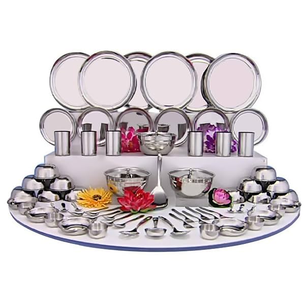 Image of Shri & Sam Stainless Steel Dinner Set Shagun (70 Pcs Set)