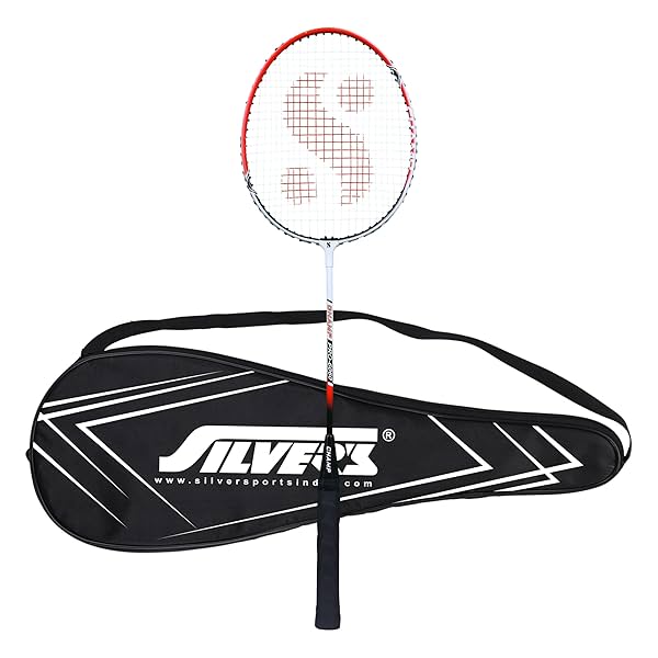 Image of Silver's Aluminium Champ Badminton Racket with Full Cover(Red / White)