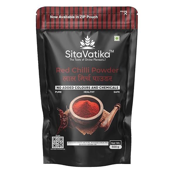 Image of Sitavatika 100% Natural Red Chilli Powder 500gm with Spicy Taste Lal Mirch Powder No Added Colours and Chemical