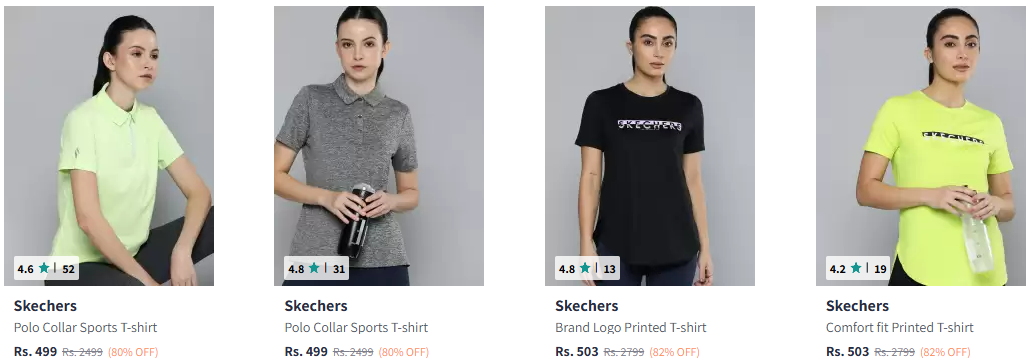 Image of Skechers Polo Collar Sports T-shirt Minimum 80% Discount 