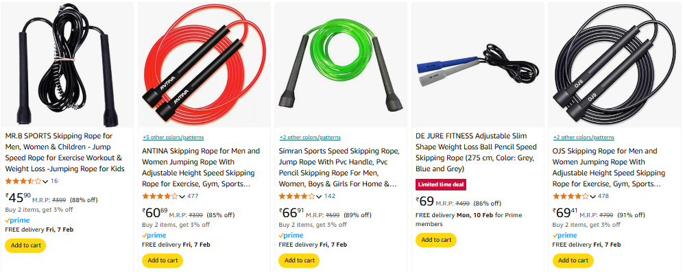 Image of Skipping Rope at Starting At ₹45