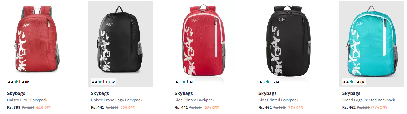 Image of Skybags Backpacks minimum 70-81% Discount