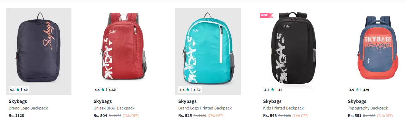 Image of Skybags Backpacks upto 76% Discount