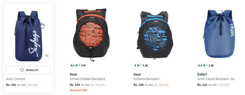 Image of Skybags Brand Logo Printed Backpack Starting @ ₹191